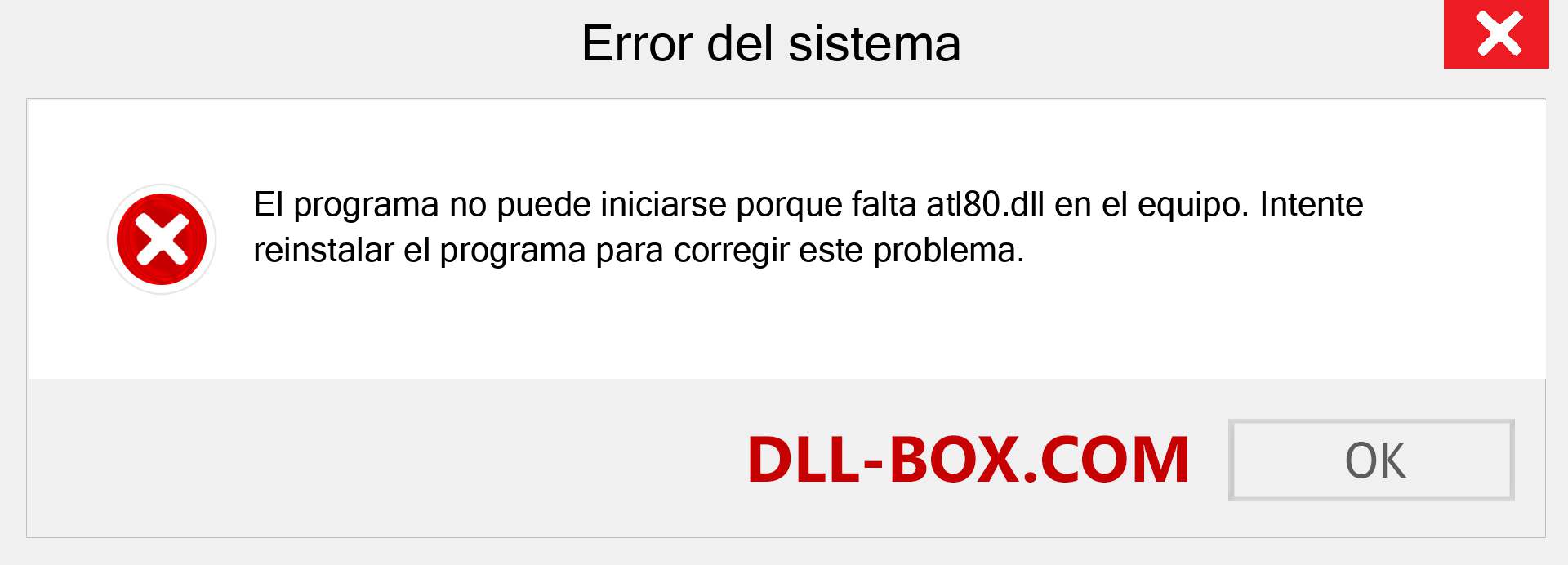 ¿Falta el archivo atl80.dll ?. Descargar para Windows 7, 8, 10 - Corregir atl80 dll Missing Error en Windows, fotos, imágenes